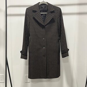 Chic Brown Patterned Trench Coat